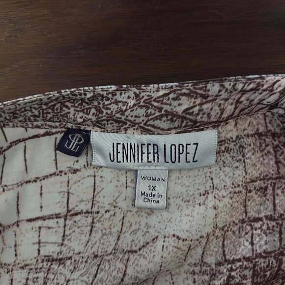 Jennifer Lopex Blouse Pink/Brown Size 1X - Picture 8 of 10